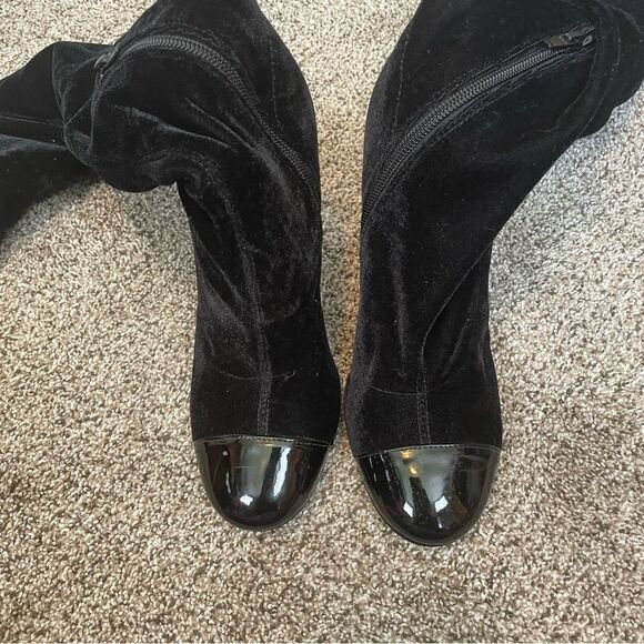 GUESS {6} Over-the-Knee Boots Black Lolo EUC Women’s Velvet Boot - Picture 7 of 10